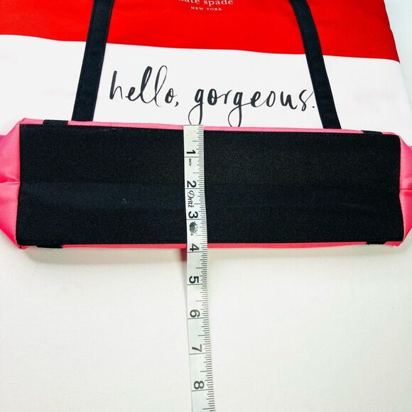 Clinique x Kate Spade “Hello, Gorgeous” Tote Bag – Pink & Red Stripe - Picture 7 of 8